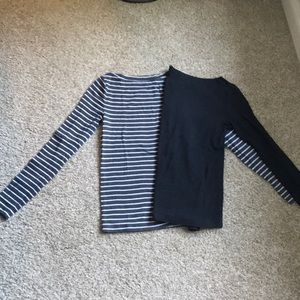 Pair of Gap Grey Long Sleeve Fitted Tops